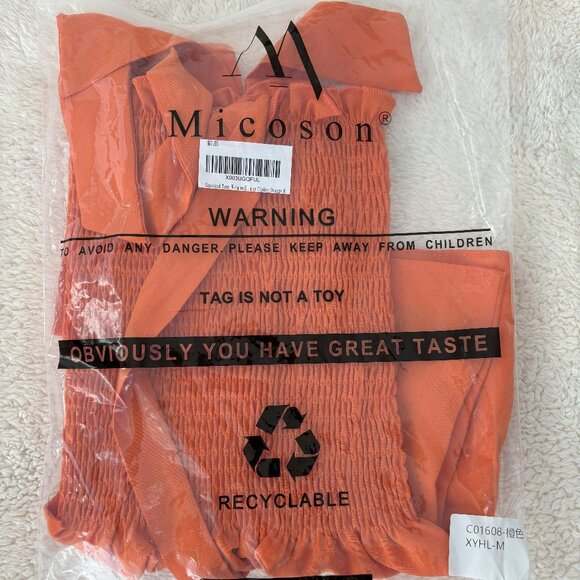 Bright Orange Smocked Top - Picture 2 of 3